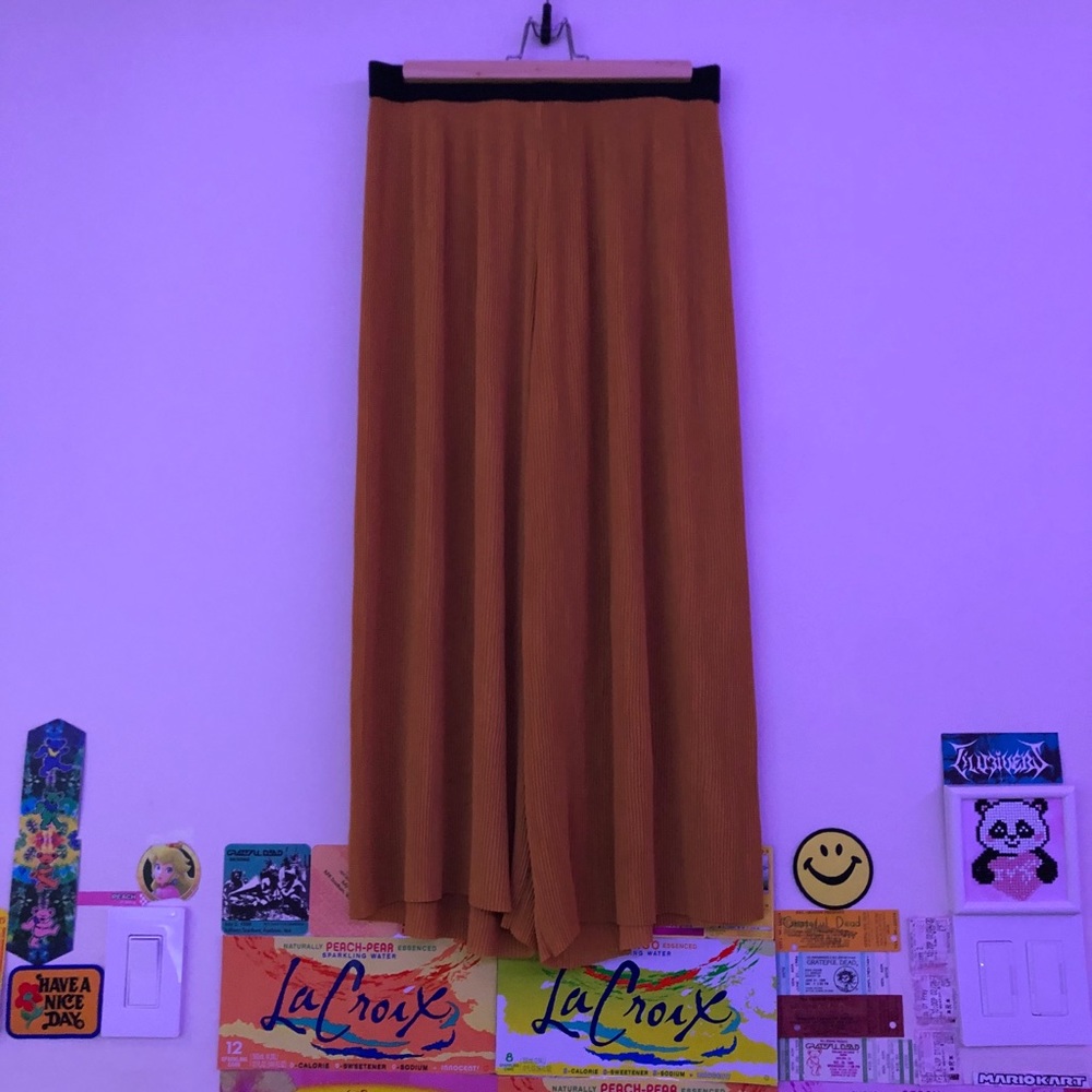 yellow flare pants